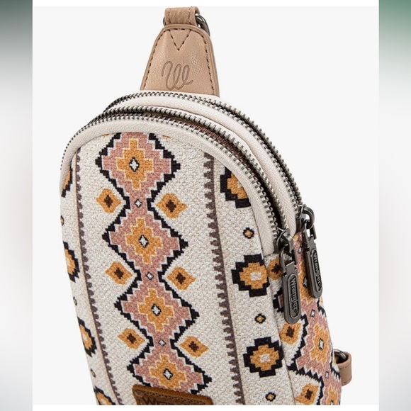 Wrangler Aztec Sling Bag Southwest Crossbody Bags Trendy Chest Bag - Picture 6 of 7